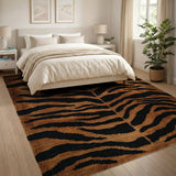 Burnt Orange Tiger Stripe Area Rug