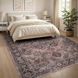 Pink Distressed Vintage Distressed Vintage Area Rug