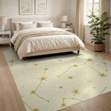 Golden Constellation Star Map Area Rug