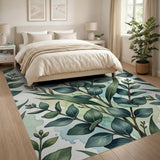 Eucalyptus Leaves Watercolor Area Rug