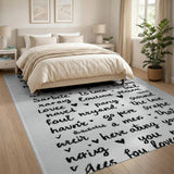 Vintage Love Poem Cross-Stitch Area Rug