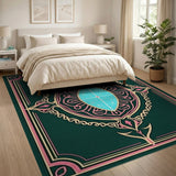 Ornate Emerald Persian Mandala Area Rug