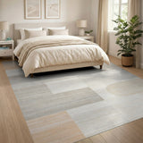 Abstract Geometric Beige Neutral Beige and Neutral Area Rug