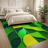 Geometric Modern Green Vibrant Green Leaf Geometric Area Rug