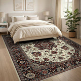 Ivory Traditional Persian Floral Medallion Rug