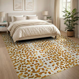 Orange Leopard Spot Area Rug
