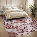 Floral Vintage Pink Floral Swirl Vintage Area Rug