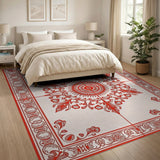 Traditional Persian Red Traditional Persian Medallion Area Rug