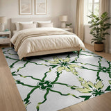 Green Trellis Floral Lattice Area Rug