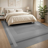 Geometric Modern Grey Layered Geometric Area Rug