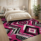 Bold Pink Geometric Diamond Area Rug