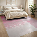 Pink Ombre Geometric Block Area Rug