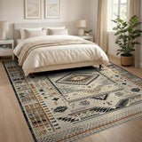 Southwestern Geometric Area Rug in Beige and Tan