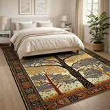 Persian Tree of Life Area Rug in Vibrant Hues