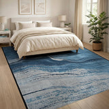 Indigo Wave Abstract Area Rug