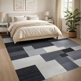Modern Geometric Black White Geometric Modern Area Rug