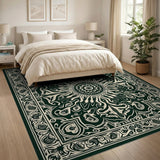 Ornate Black White Persian No. 13 Area Rug