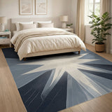 Blue and Teal Navy Starburst Geometric Area Rug