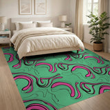 Multi-color and Patterns Vibrant Wavy Abstract Area Rug
