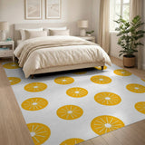 Vibrant Orange Slices Fruit Pattern Area Rug