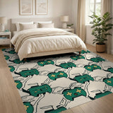 Green Game Controller Geometric Area Rug