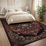 Opulent Traditional Persian Floral Medallion Rug