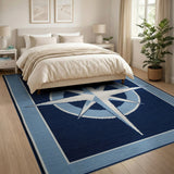Navy Blue Compass Rose Area Rug