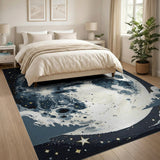 Starry Cratered Full Moon Area Rug