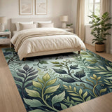Vintage Ivy Leaf Green Area Rug