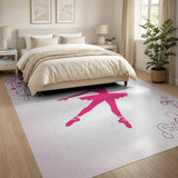 Pink Ballerina Silhouette Area Rug