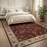 Red Floral Persian Red Area Rug