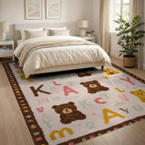 Teddy Bear Alphabet Kids Area Rug