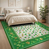 Shamrock Scatter Green and Gold Area Rug