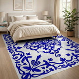 Cobalt Blue Ornate Persian Floral Rug