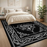 Ornate Black White Persian No. 2 Area Rug