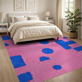 Multi-color and Patterns Vibrant Pink Blue Geometric Abstract Area Rug
