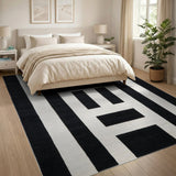 Bold Black White Geometric No. 6 Area Rug