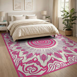 Vibrant Pink Mandala Persian Pink Area Rug