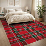 Red Tartan Plaid Area Rug