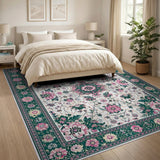 Traditional Persian Floral Medallion Area Rug