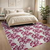 Pink Abstract Floral Area Rug