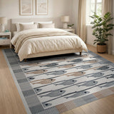 Stylized Fish Coastal Area Rug