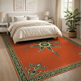 Orange Vibrant Orange Persian Star Medallion Rug