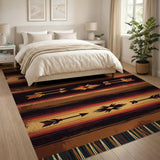 ODIKA Southwest Tribal Arrows Washable Area Rug - Low Pile Non-Slip