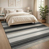 Grey Striped Area Rug