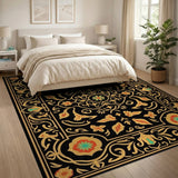 Multi-color and Patterns Opulent Gold Floral Persian Area Rug