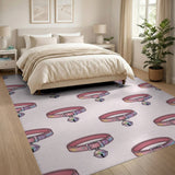 Pink Cat Collar Kids Area Rug