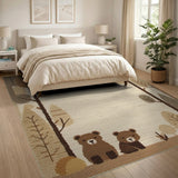 Cute Woodland Bears Forest Area Rug