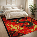 Fiery Red Dragon Area Rug