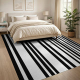 Bold Black White Vertical Stripe No. 26 Area Rug